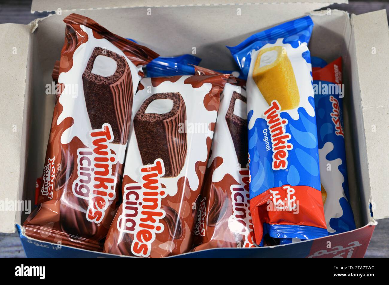 Cairo, Egypt, November 4 2023 Twinkies original and Icing, Twinkie is