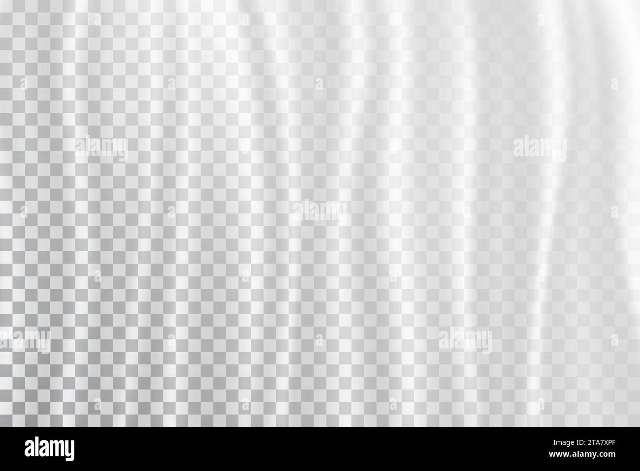 Curtain white color for window. Sheer curtains on wall. Smooth 3d veil. Chiffon close top view. Hanging silk flatlay pattern for overlay effect Stock Vector