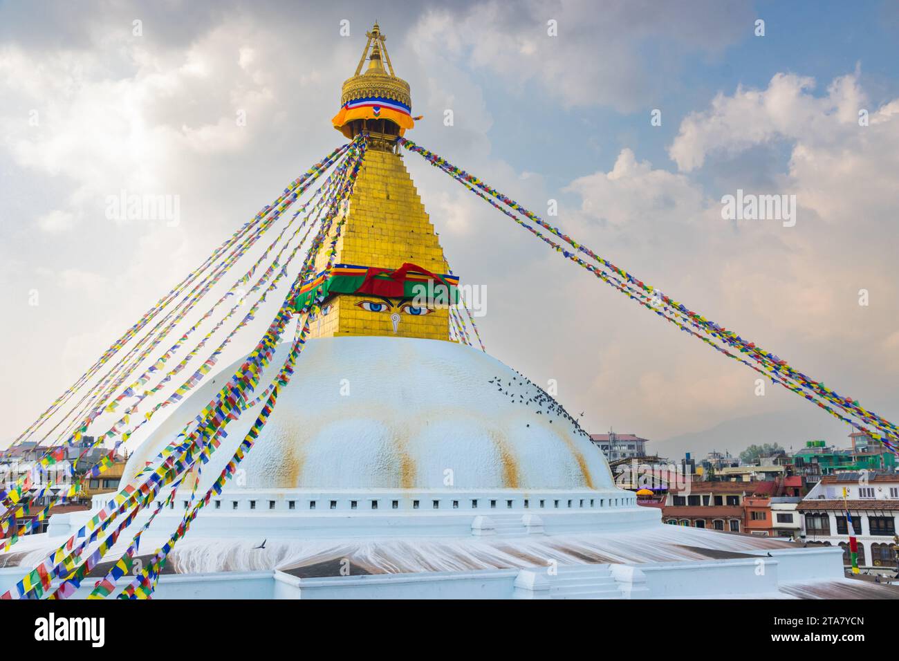 UNESCO World heritage Boudhanath Stupa aka Bouddha in Kathmandu, Nepal Stock Photo