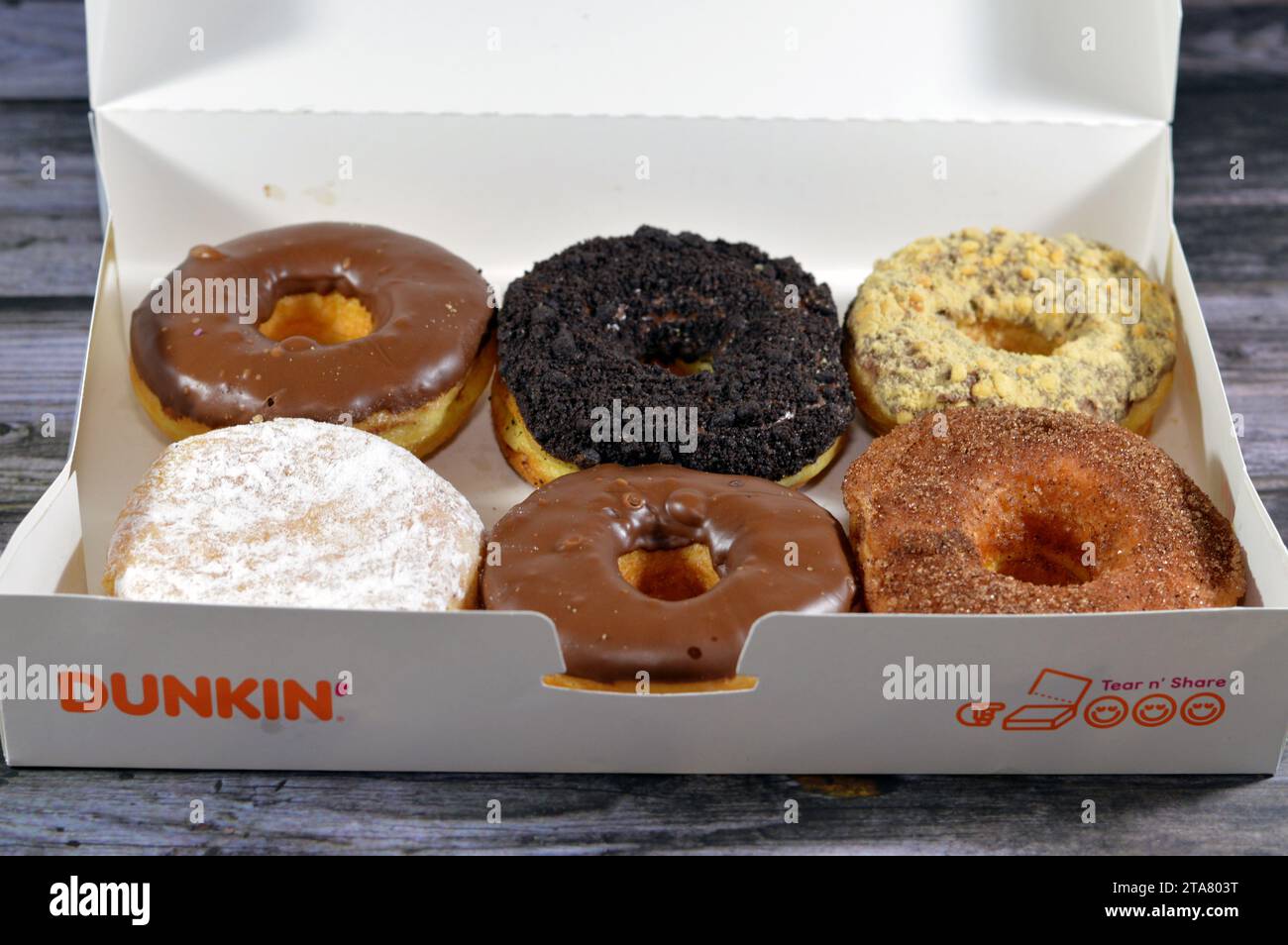 Cairo, Egypt, October 7 2023 doughnut or donut, leavened fried dough, Dunkin' Donuts, an