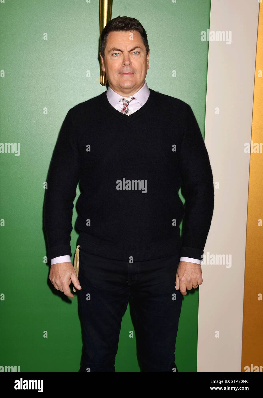 LOS ANGELES, CALIFORNIA - NOVEMBER 28: Nick Offerman attends the world premiere of Amazon Prime Video's 'Candy Cane Lane' at Regency Village Theatre o Stock Photo