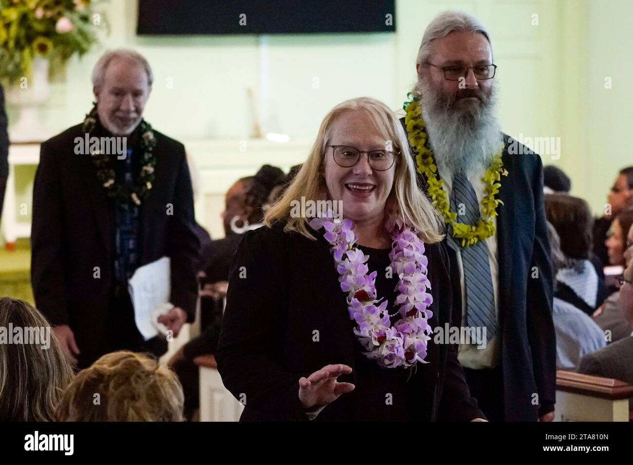 Amy Carter and her husband John Joseph "Jay" Kelly depart after the