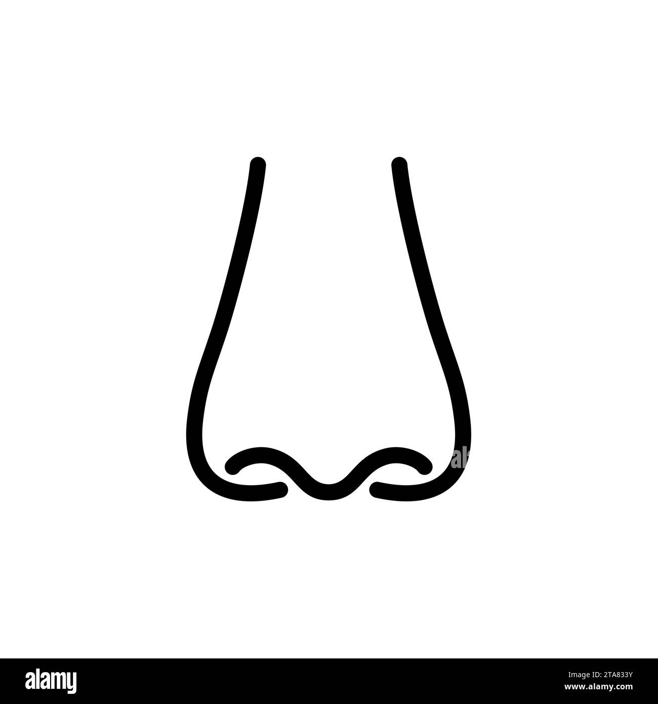 Nose icon isolated on white background, Simple line icon Smell symbol vector illustration. Stock Vector