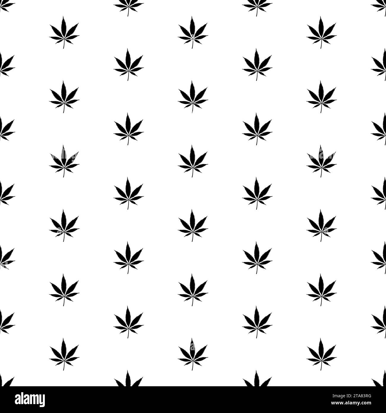 Marijuana leaf icon seamless pattern. Medical cannabis plant, Herbal indica sativa. Natural hemp background. Addiction smoke weed drugs Illegal Stock Vector