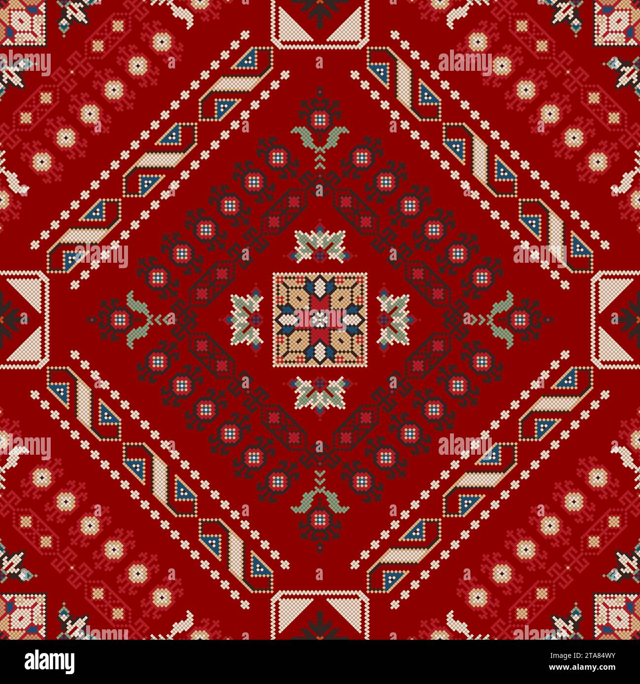 Traditional Georgian folk art embroidery vector pattern Stock Vector ...