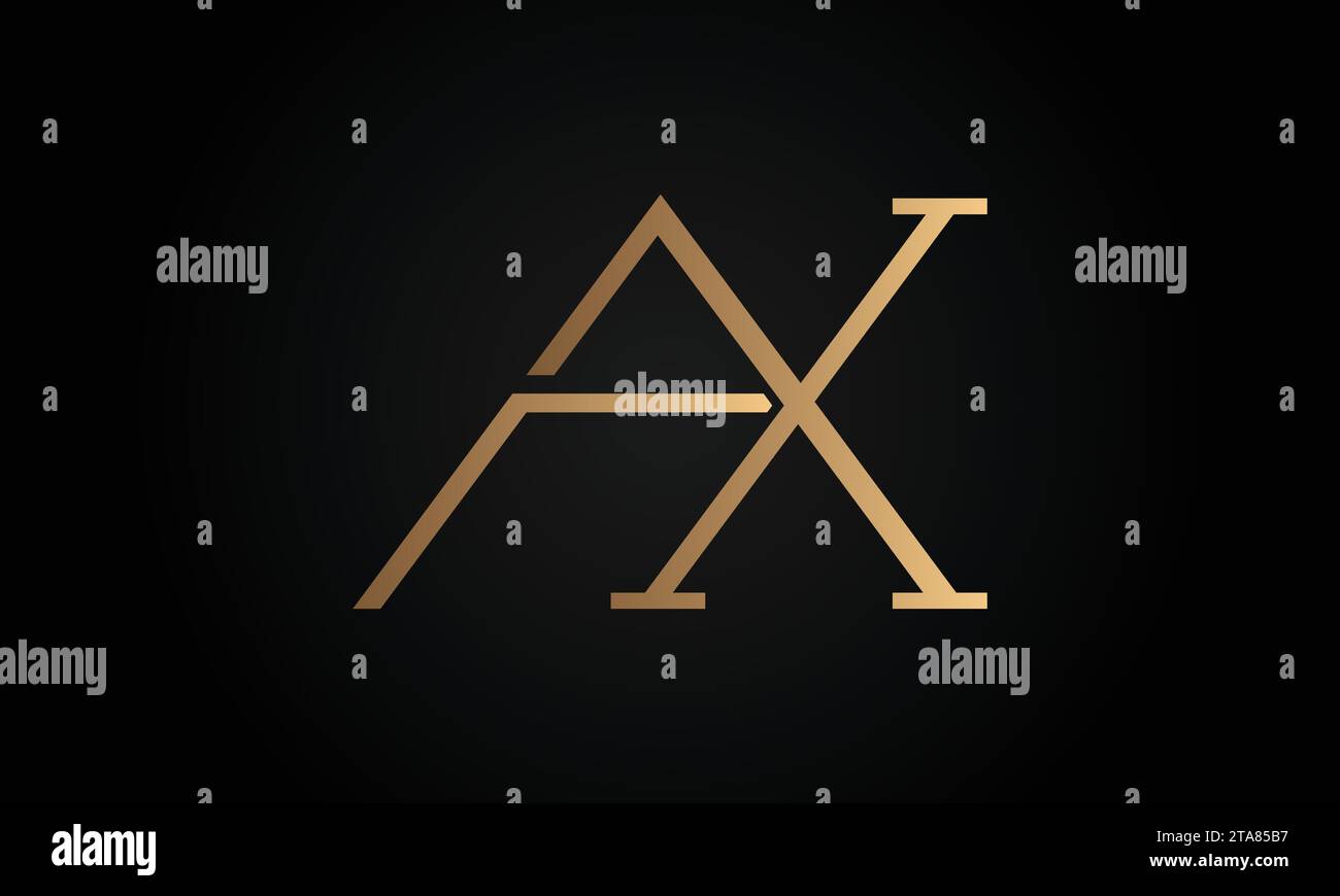 Luxury Initial XA or AX Monogram Text Letter Logo Design Stock Vector