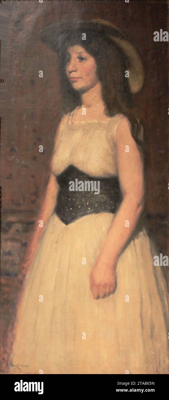 Victor Charles Hageman - Portrait de jeune femme juive. Stock Photo