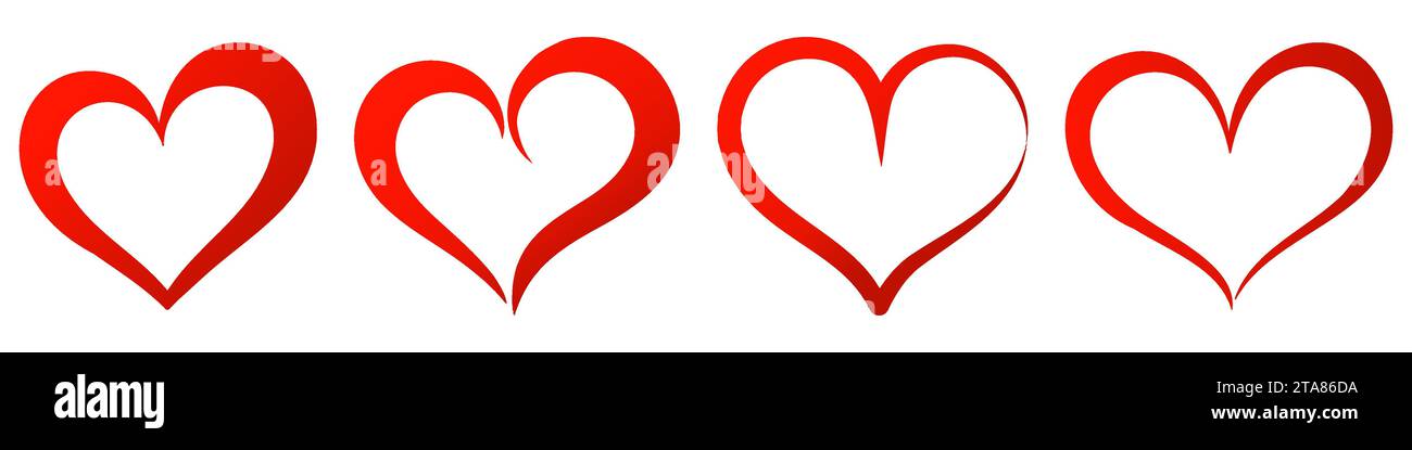 Heart icon collection, love symbols on white background Stock Vector ...
