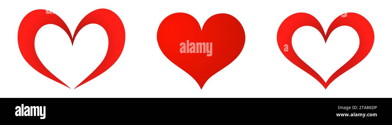 Heart icon collection, love symbols on white background Stock Vector ...