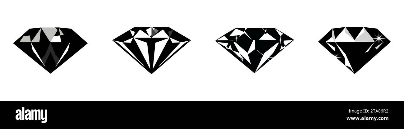 Diamond vector icons set hi-res stock photography and images - Alamy