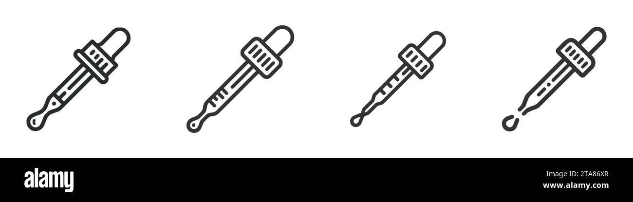 Dropper icon set. Tincture picker icon collection. Pipette signs set ...