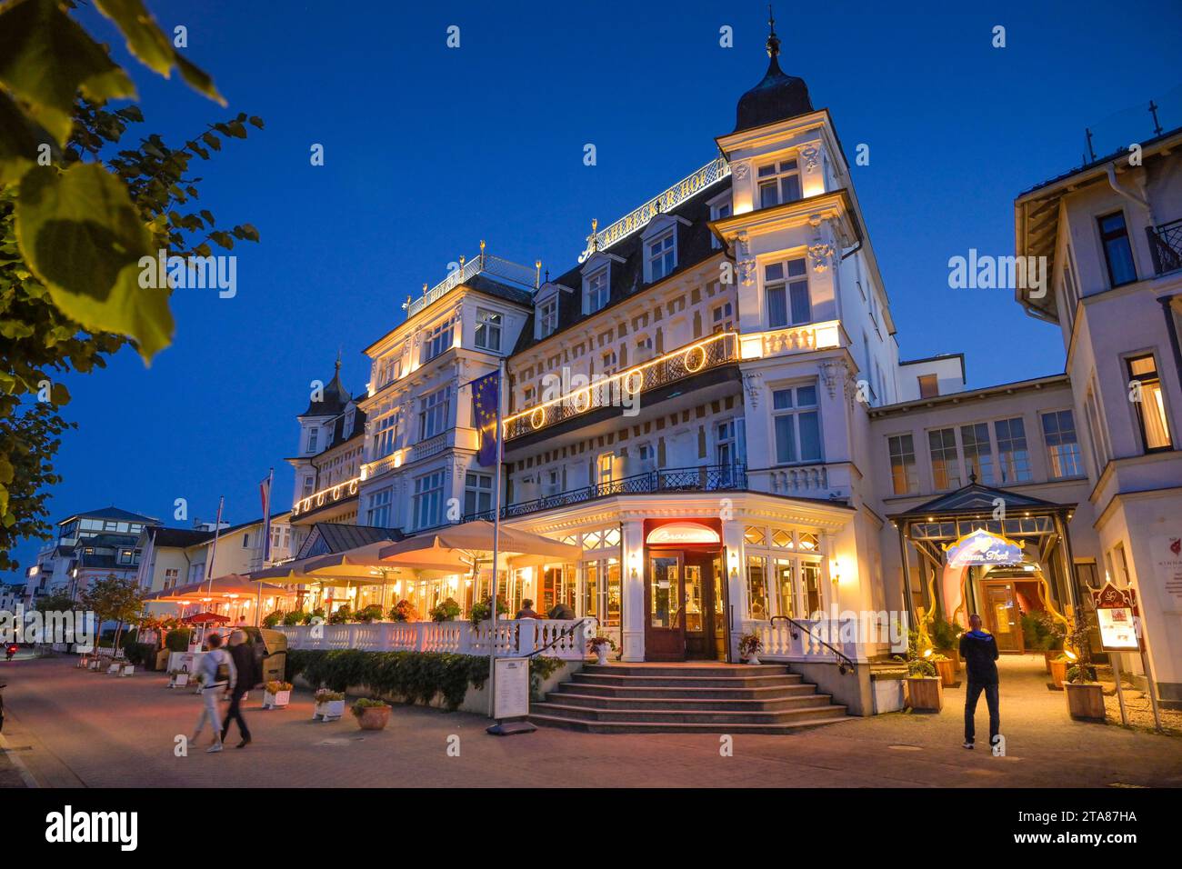 Hotel Ahlbecker Hof, Promenade, Dünenstraße, Ahlbeck, Usedom, Mecklenburg-Vorpommern, Deutschland *** Hotel Ahlbecker Hof, Promenade, Dünenstraße, Ahlbeck, Usedom, Mecklenburg-Vorpommern, Germany Stock Photo