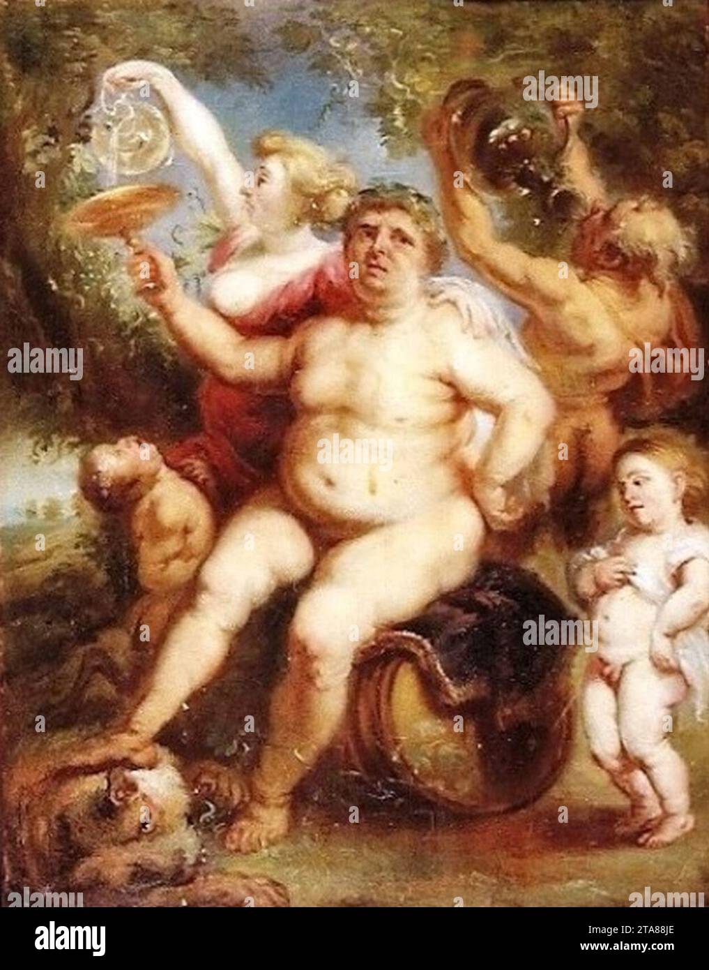 Victor Meirelles (após Rubens) - Baco festejado por sátiros e bacantes. Stock Photo