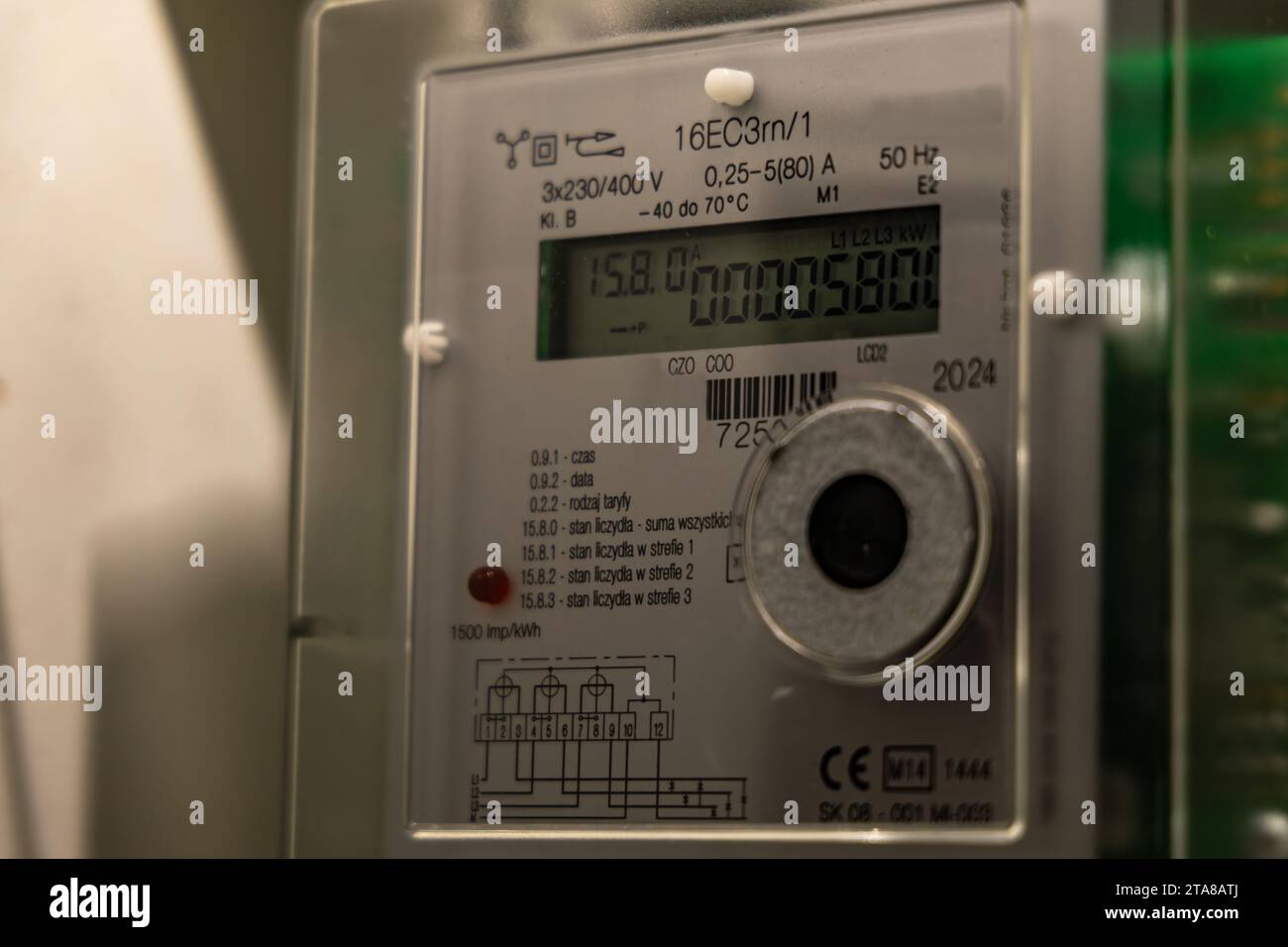 Energy crisis, increase in electricity prices, electricity meter Stock ...