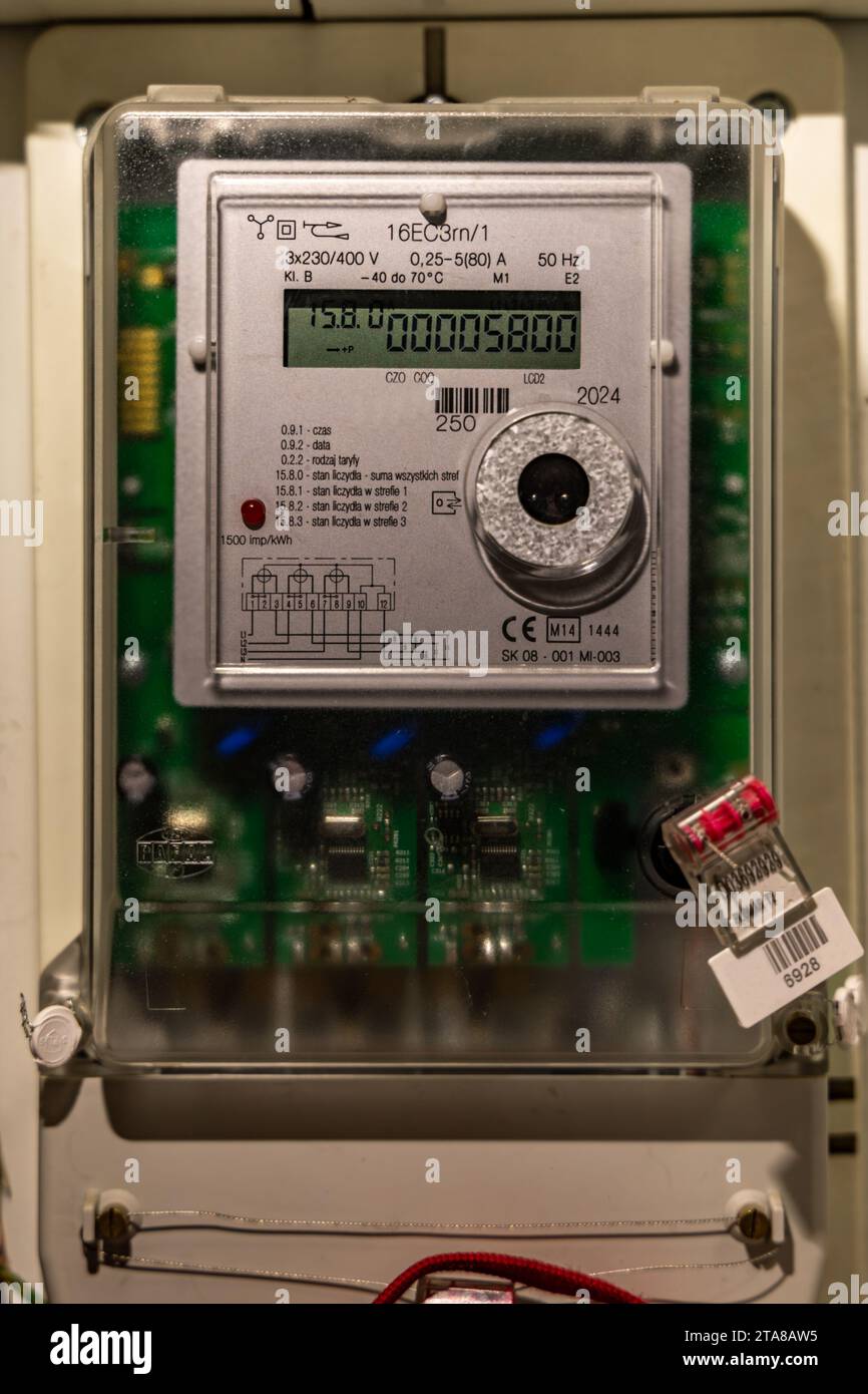 Energy crisis, increase in electricity prices, electricity meter Stock ...