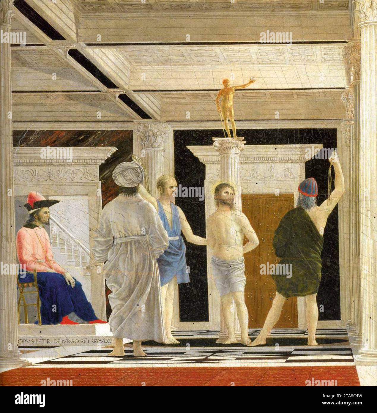The Flagellation (detail) c. 1455 by Piero Della Francesca Stock Photo ...