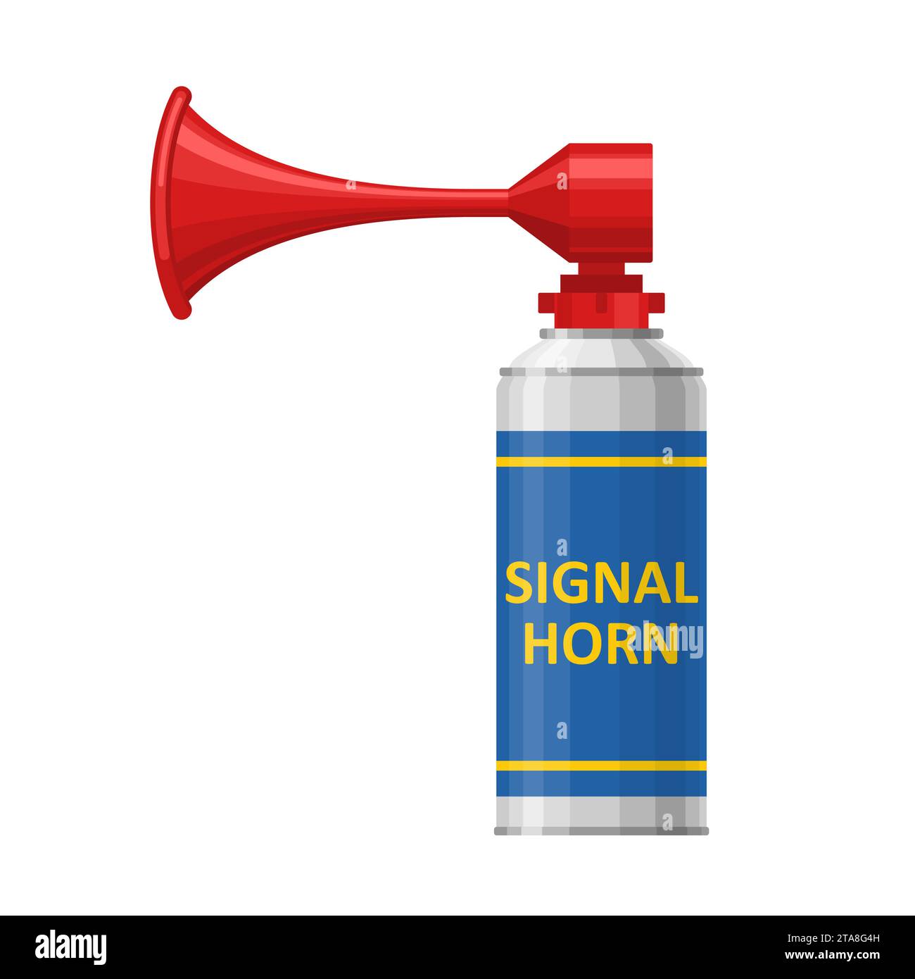 Air horn for rescue sos or sports signals isolated on white background. Signal horn, sound signal klaxon. Vector illustration. Stock Vector