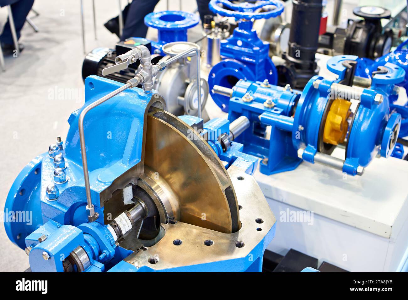 Water pumps at the water supply systems exhibition Stock Photo - Alamy