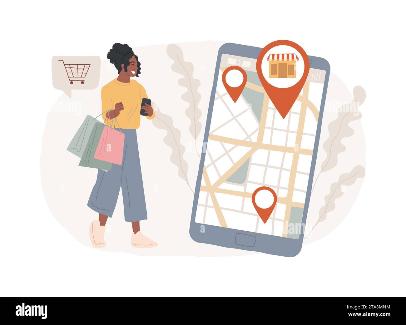 Store locator isolated concept vector illustration. GPS navigation