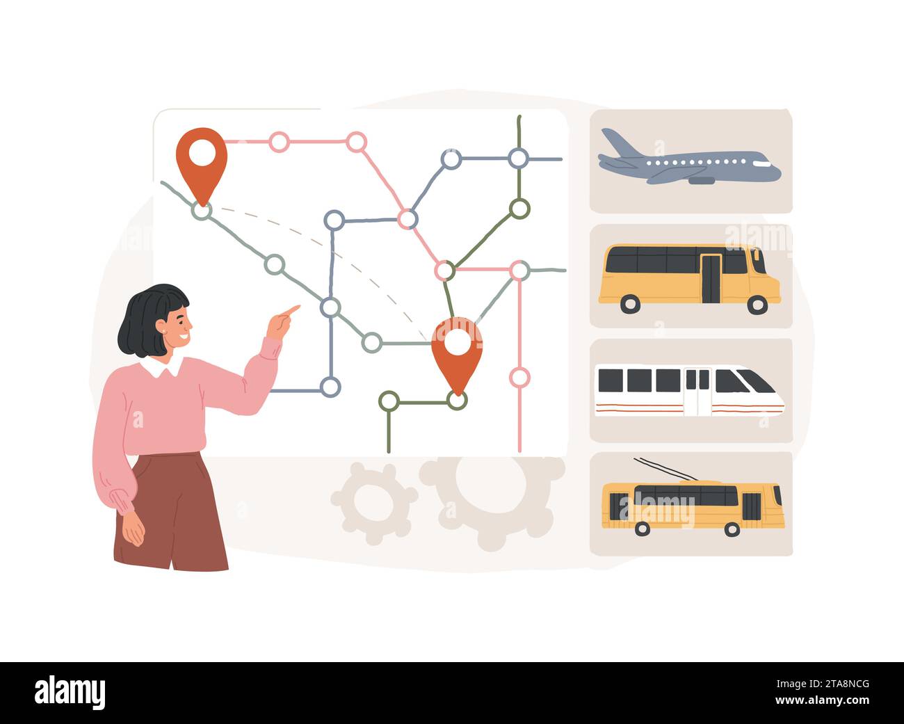 Transport network isolated concept vector illustration. Transportation ...