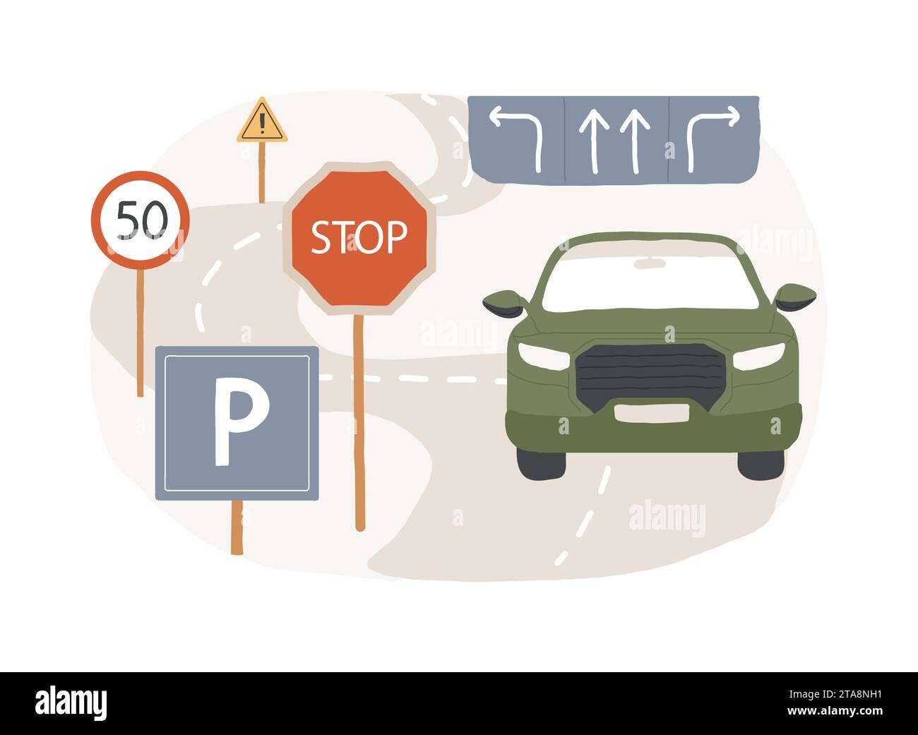 Traffic signs isolated concept vector illustration. Traffic management