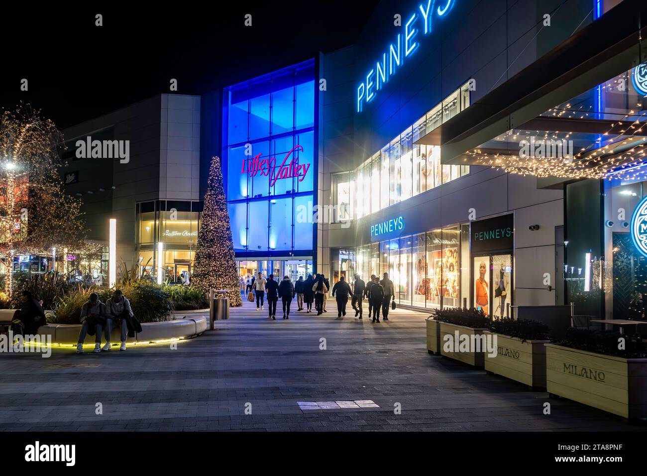 Christmas tree and festive lighting at Liffey Valley Shopping centre in