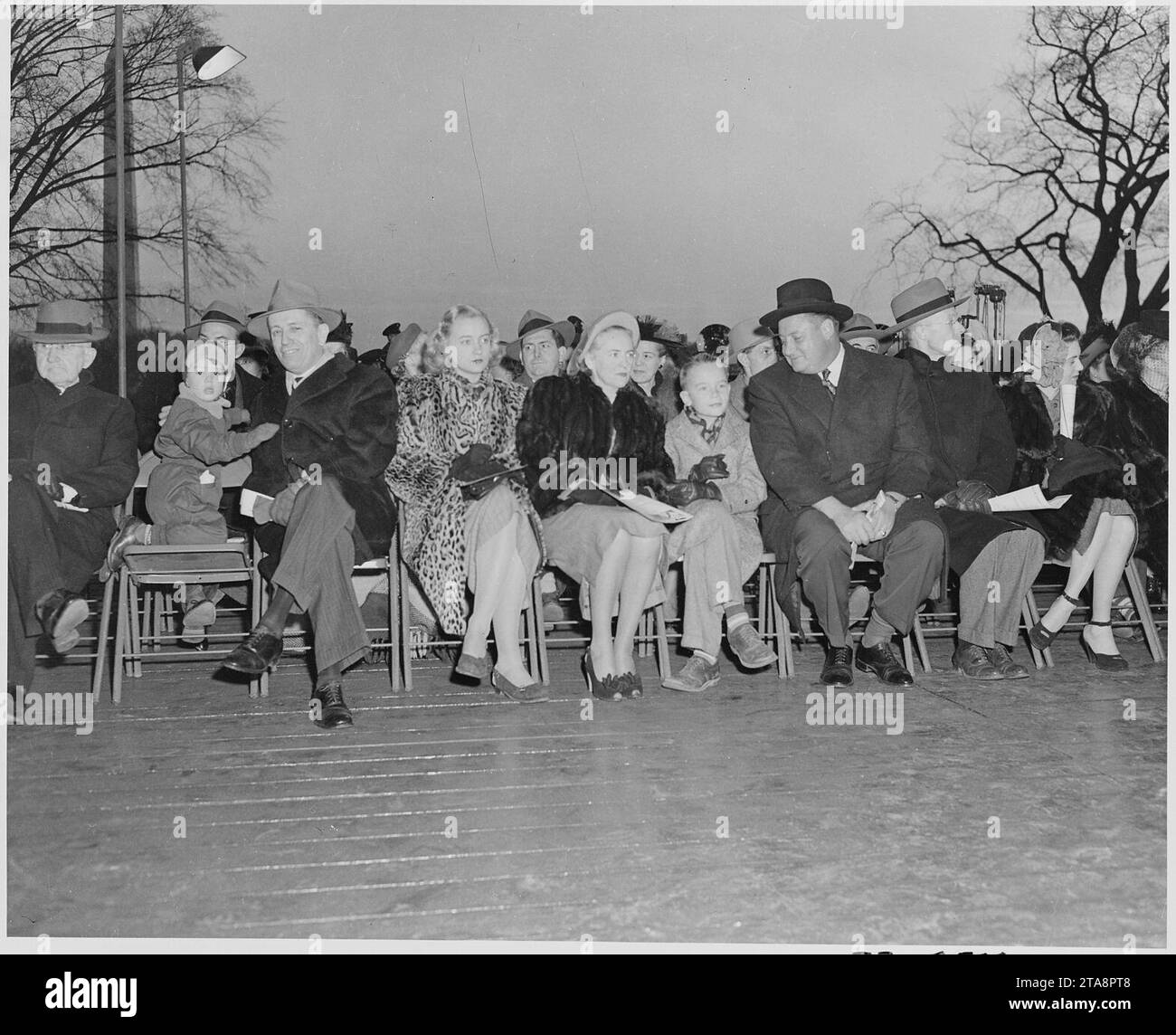 View of crowd at ceremonies for the lighting of the White House Christmas tree Stock Photo Alamy