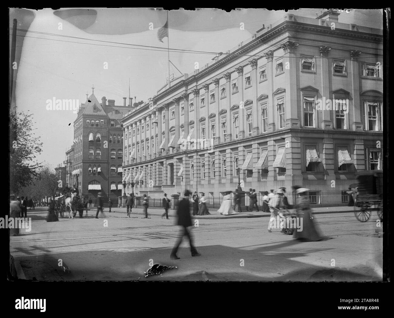 View of E Street, N.W., North side, looking West from 7th Street