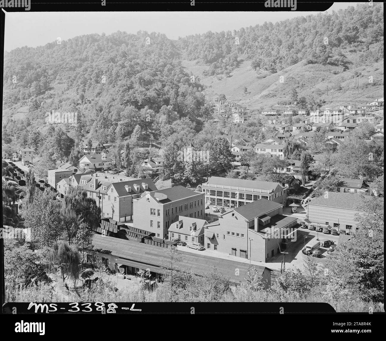 View of downtown business section and part of company housing project