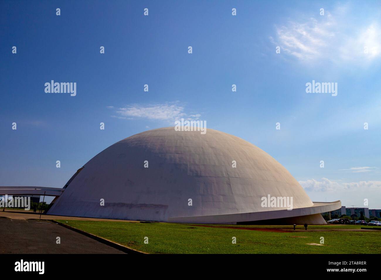 Brasília, Federal District, Brazil – November 26, 2023:   Panoramic view of the National Museum of the Republic in the city of Brasília - DF, with mor Stock Photo
