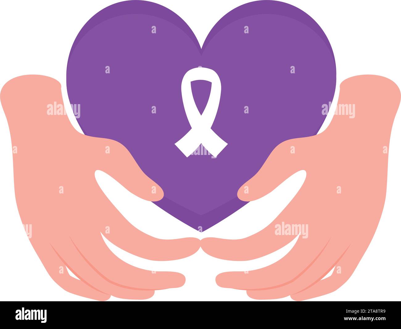 rett syndrome ribbon on hands Stock Vector