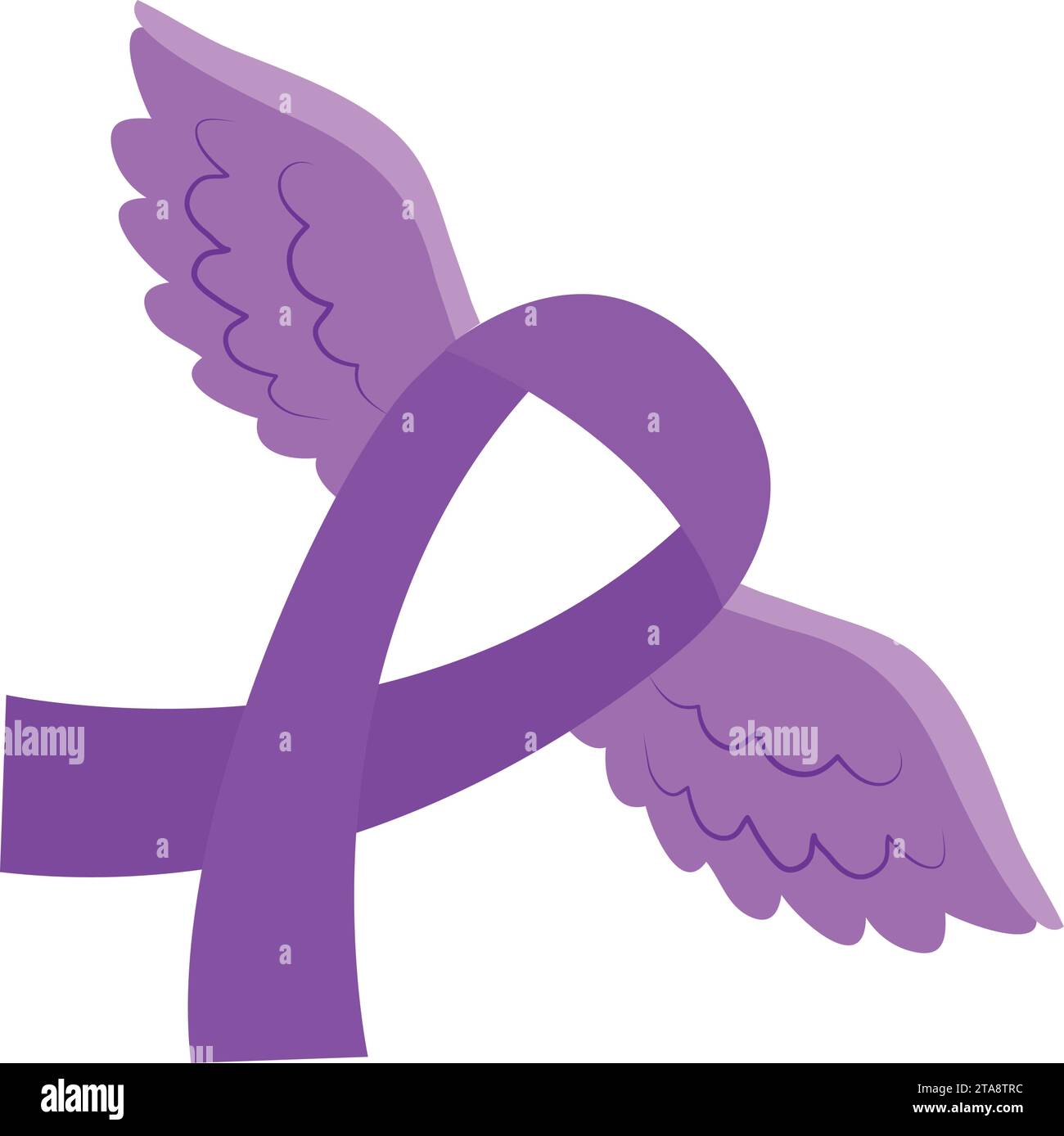 rett syndrome ribbon with wings Stock Vector