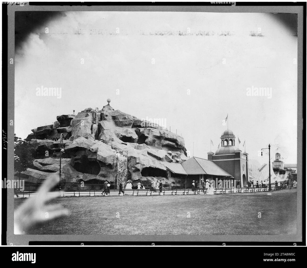 View of Mountain Scenic Railway amusement ride from casino, Willow