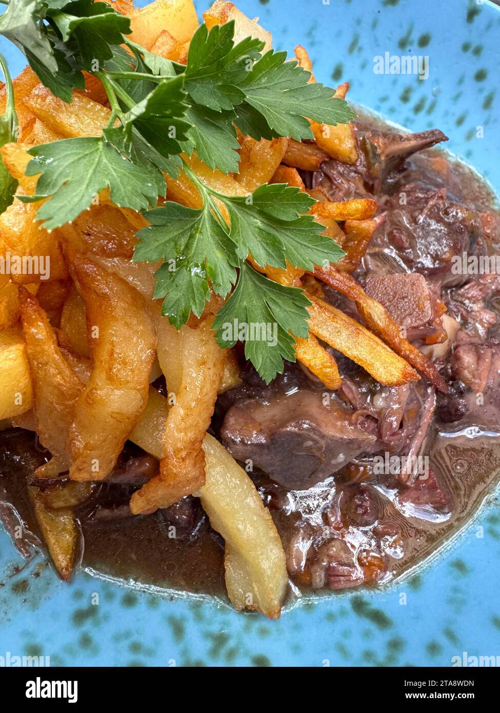 Oxtail and fries Stock Photo