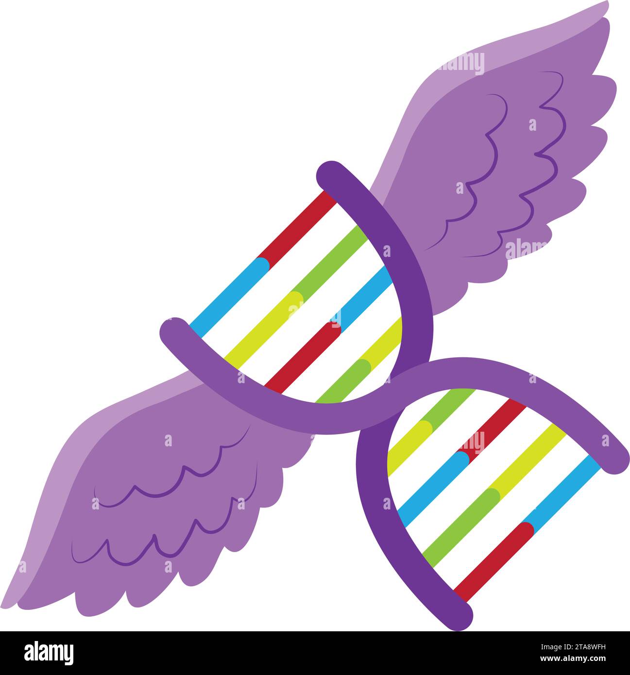 rett syndrome dna with wings Stock Vector