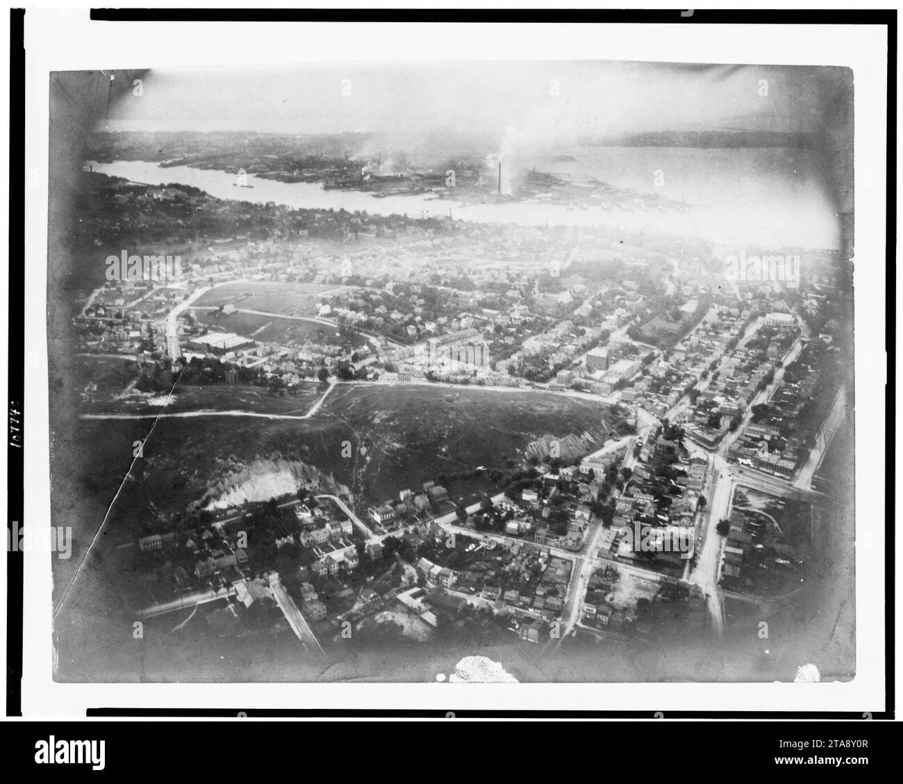 View of Staten Island, New York City, from balloon Stock Photo