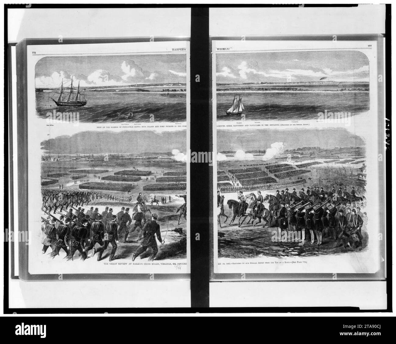 View of the harbor of PensacolaSanta Rosa Island and Fort Pickens in