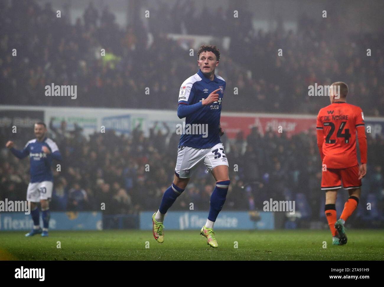 Ipswich Towns' Nathan Broadhead celebrates scoring their side's third goal of the game during