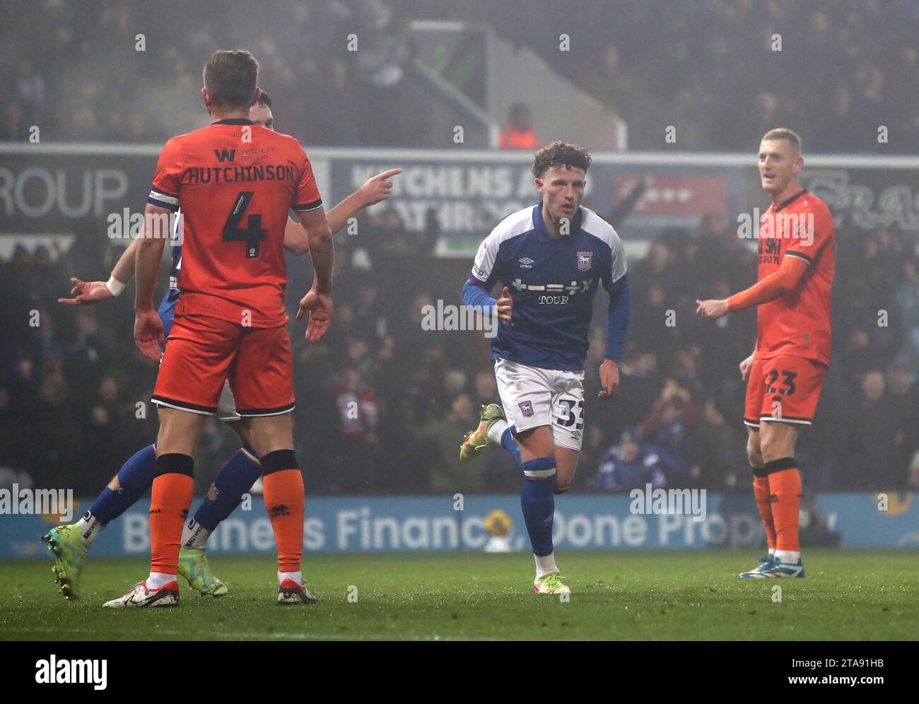 Ipswich Towns' Nathan Broadhead celebrates scoring their side's third goal of the game during