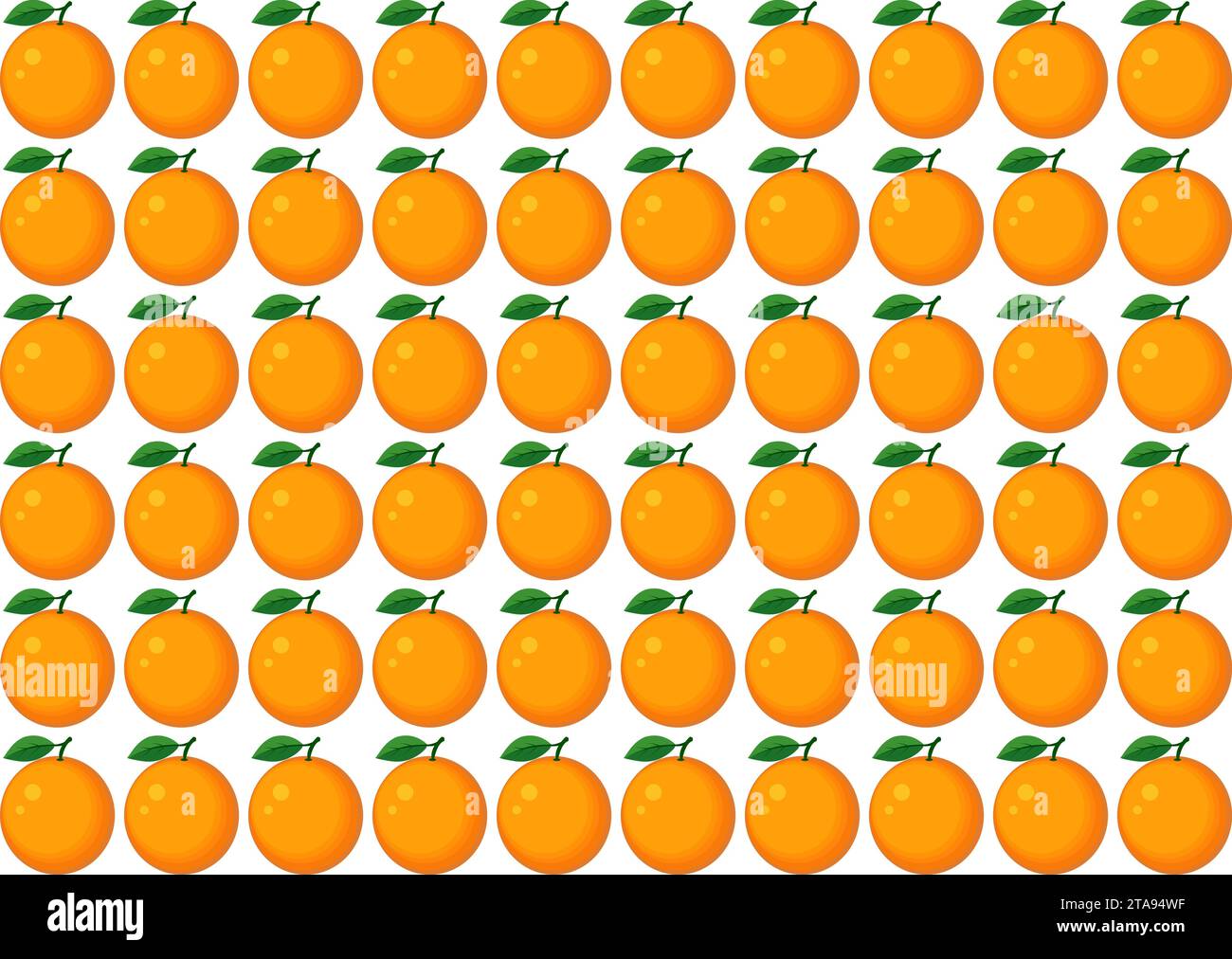 Delicious fresh Orange fruit Pattern vector illustration isolated Background colorful juicy orange Stock Vector