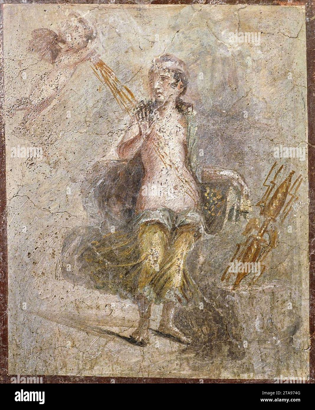 VII.4.48 Pompeii. Room 14, west wall of cubiculum. Stock Photo