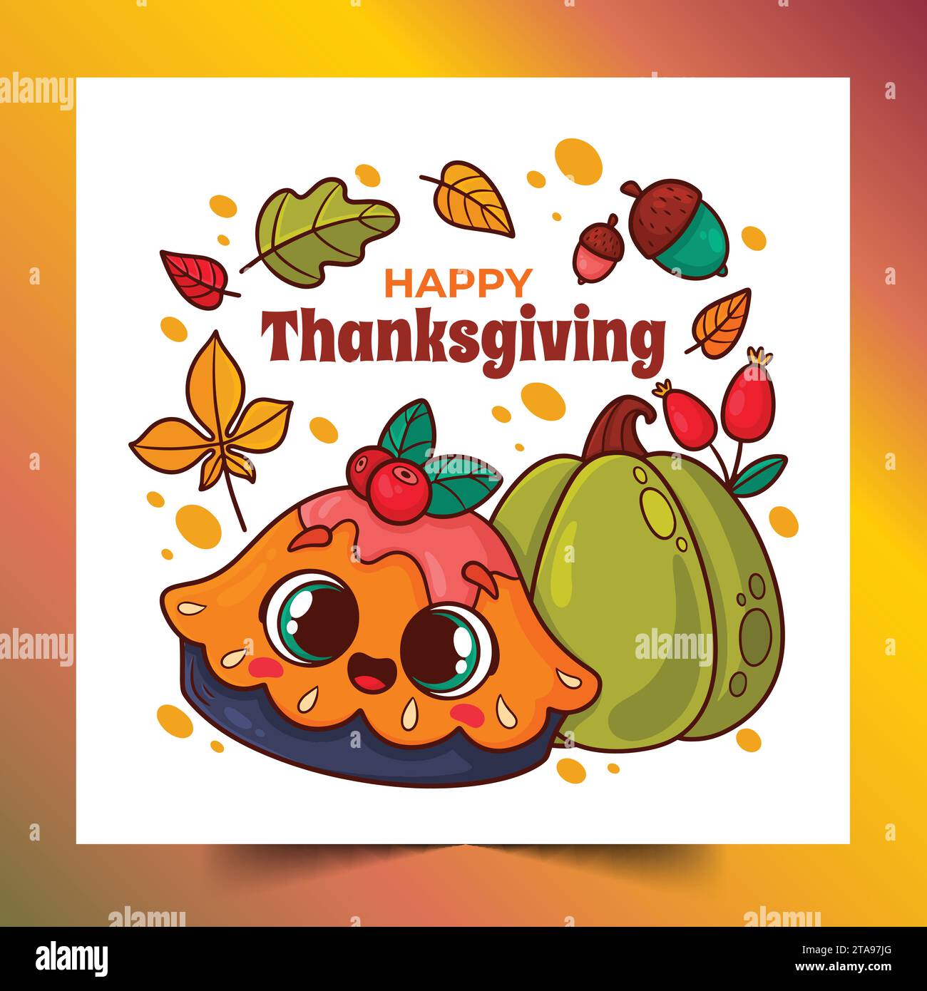 hand drawn thanksgiving background design vector illustration Stock ...