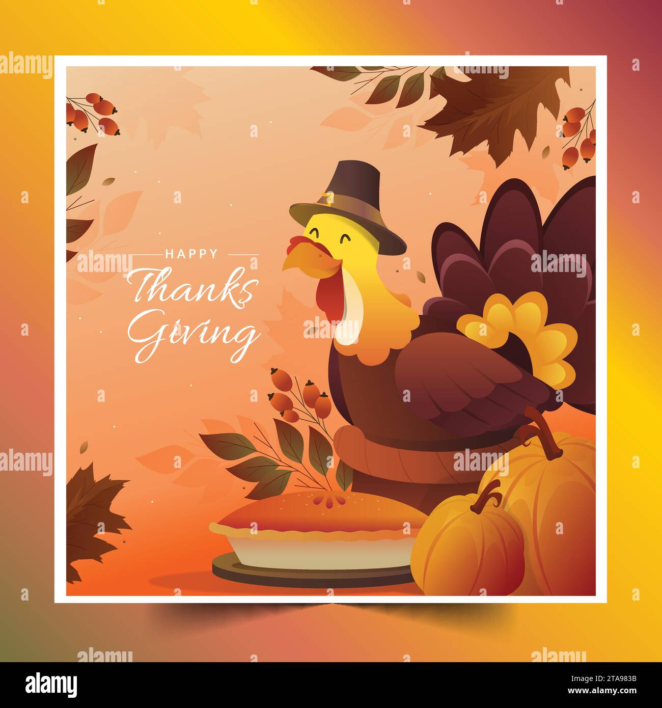 gradient thanksgiving background design vector illustration Stock Vector