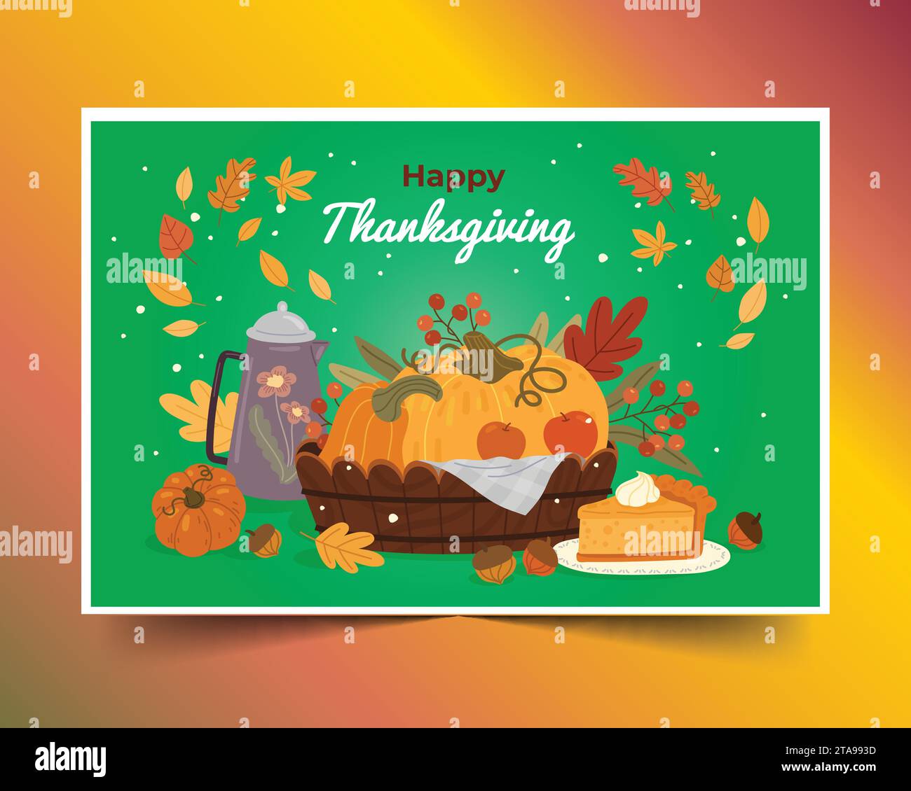 hand drawn thanksgiving background design vector illustration Stock ...