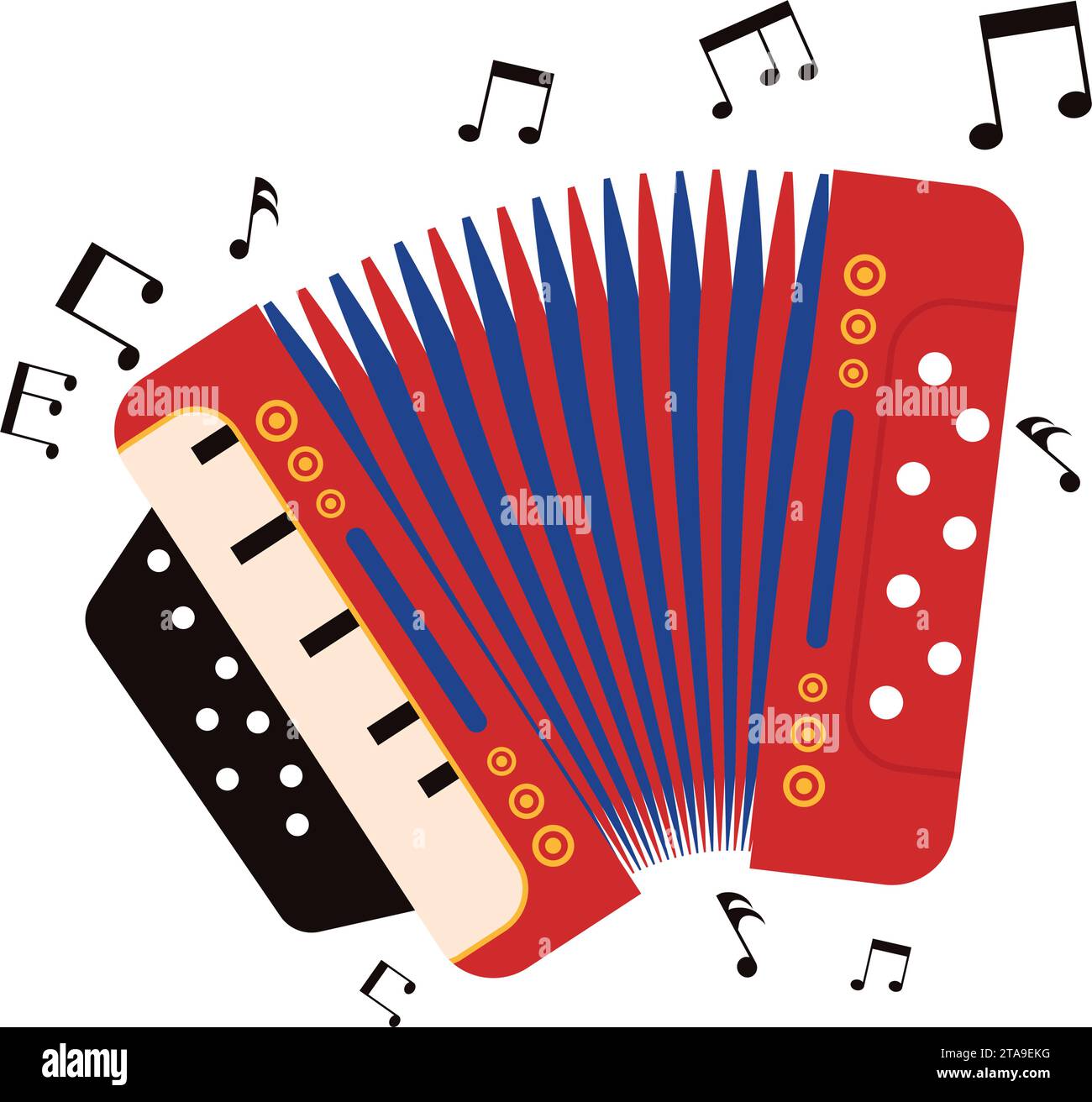 accordion with music notes Stock Vector Image & Art Alamy