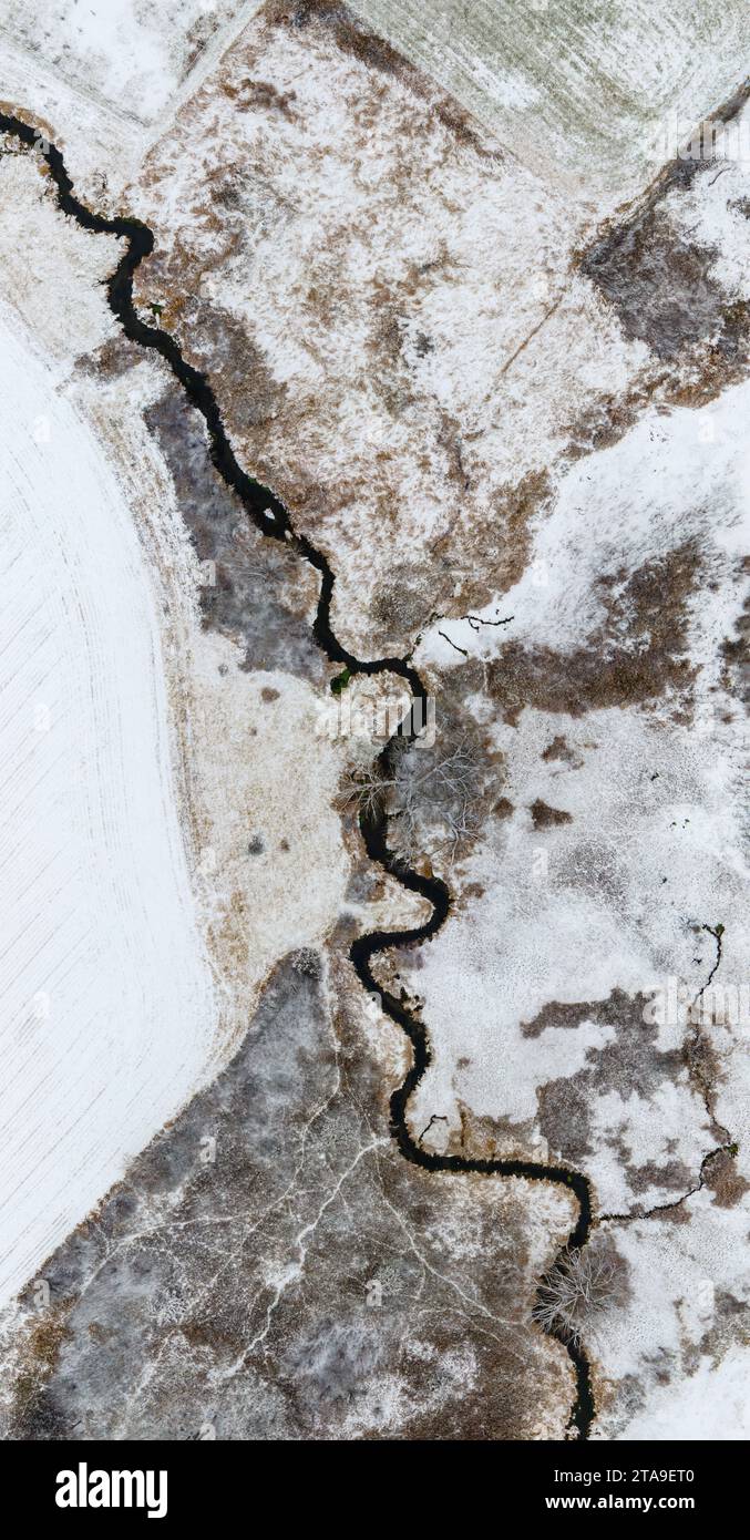 Aerial panoramic photograph of Black Earth Creek, near Cross Plains