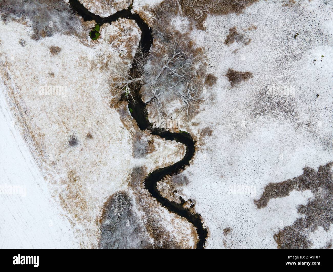 Aerial photograph of Black Earth Creek, near Cross Plains, Wisconsin