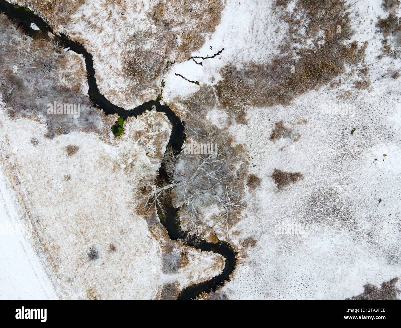 Aerial photograph of Black Earth Creek, near Cross Plains, Wisconsin