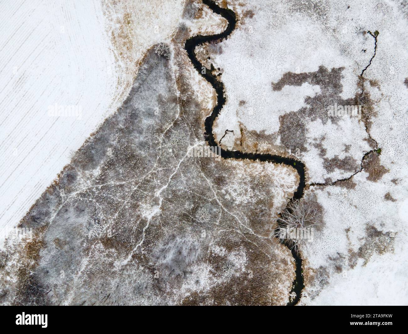 Aerial photograph of Black Earth Creek, near Cross Plains, Wisconsin