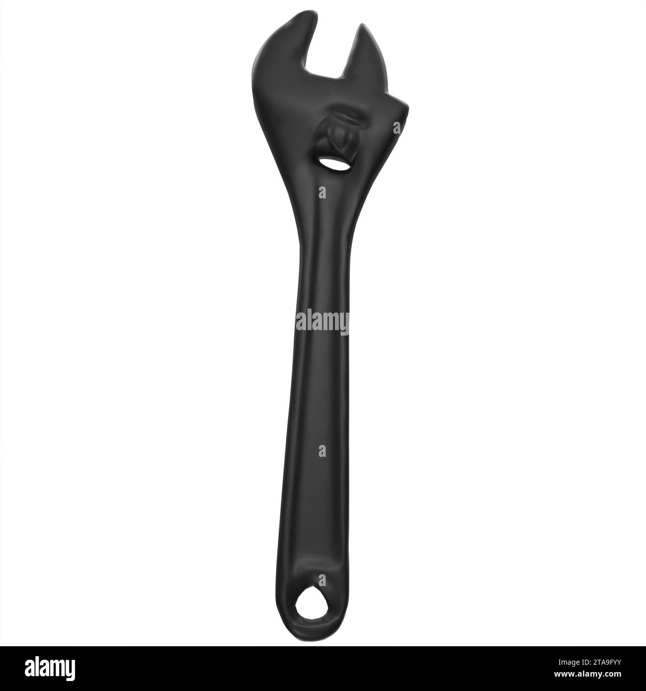 Black wrench isolated on white background Stock Photo